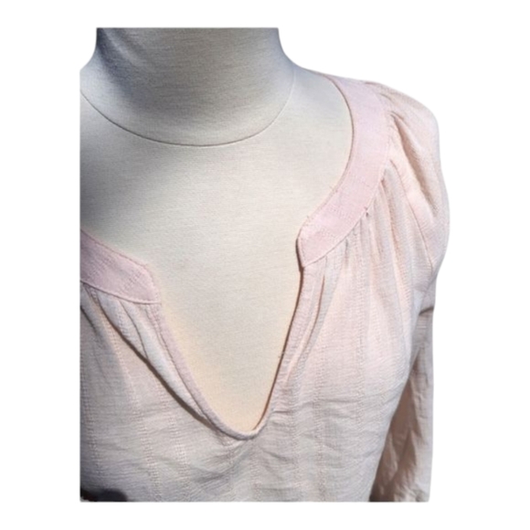 Cynthia Rowley Blush Pink Popover Blouse Lightweight Gauzy Spring V Neck Top EUC - Picture 5 of 11